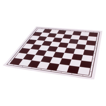 Vinyl roll-up chess board + 100 fields checkers (double sd, white/brown)